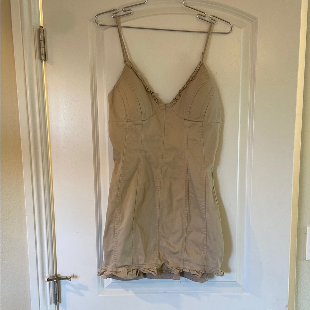 Tan Chemise Mini Dress
